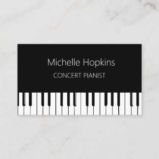 Music Teacher Elegant Pianist Piano Keys Calling Card