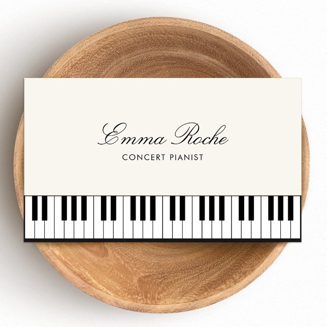 Music Teacher Elegant  Piano Keys Business Card (Creator Uploaded)