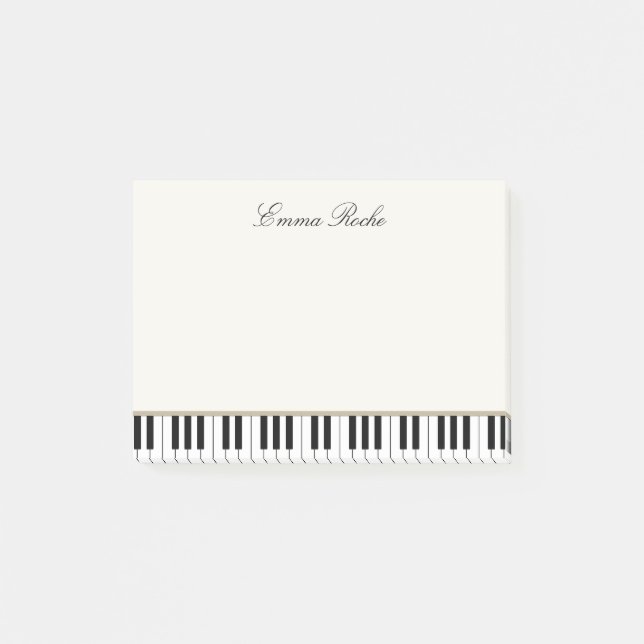Music Teacher Elegant  Piano Keys Business Card Post-it Notes (Front)