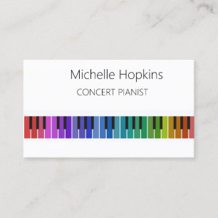Music Teacher Elegant Piano Keys Calling Card