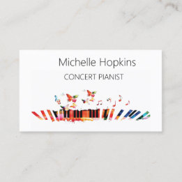 Music Teacher Elegant Piano Keys Calling Card
