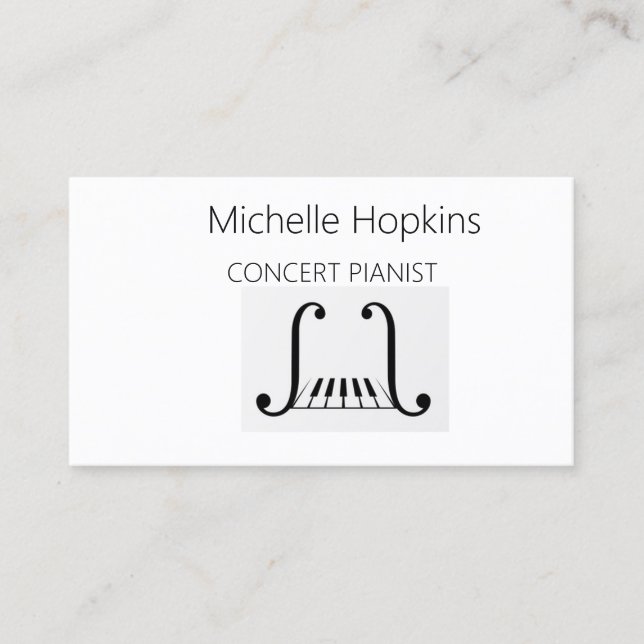 Music Teacher Elegant Piano Keys Calling Card (Front)