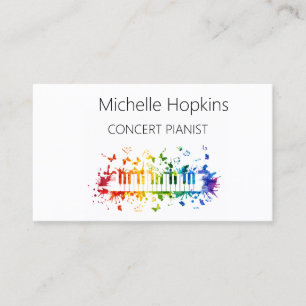 Music Teacher Elegant Piano Keys Calling Card