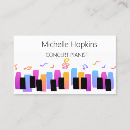 Music Teacher Elegant Piano Keys Calling Card
