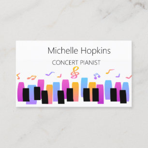 Music Teacher Elegant Piano Keys Calling Card