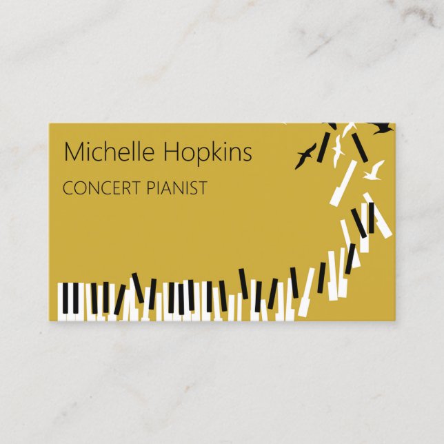 Music Teacher Elegant Piano Keys Calling Card (Front)