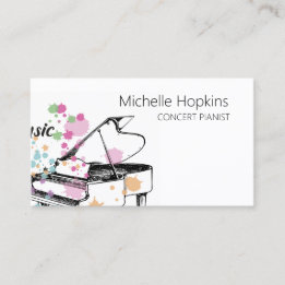Music Teacher Elegant Piano Keys Calling Card