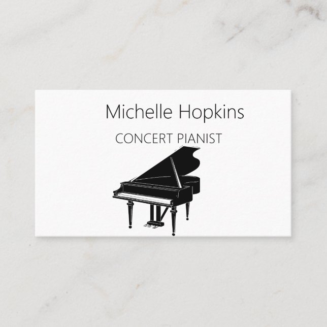 Music Teacher Elegant Piano Keys Calling Card (Front)
