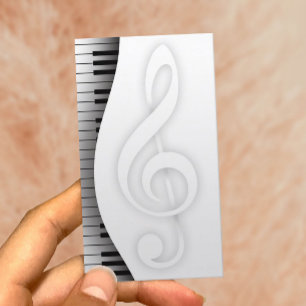 Music Teacher Elegant Piano Keys Musical Business Card