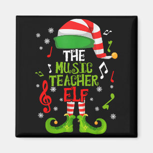 Music Teacher Elf Christmas Family Matching Xmas G Magnet