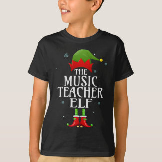 Music Teacher Elf Xmas Matching Family Group Chris T-Shirt