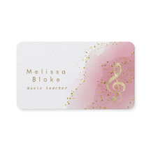 music teacher faux gold foil treble on hot pink