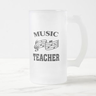 MUSIC TEACHER FROSTED GLASS BEER MUG