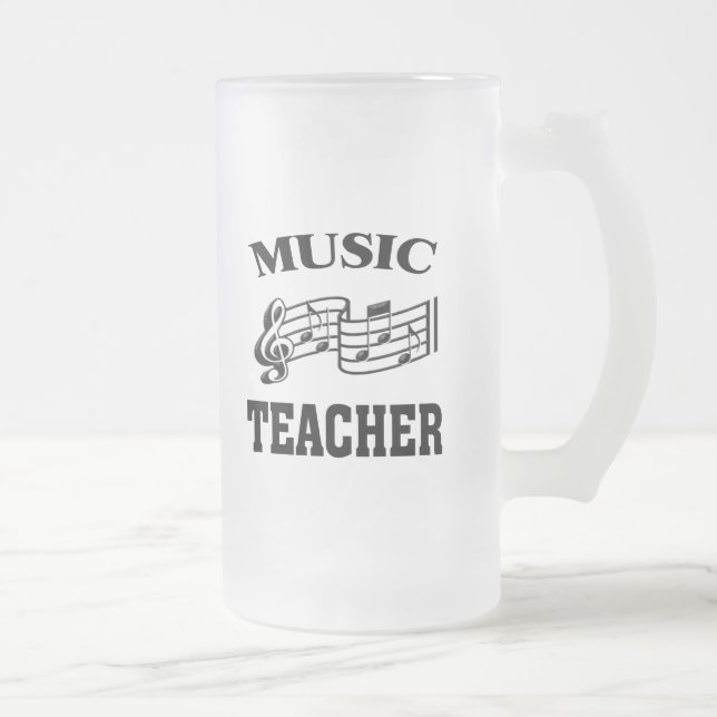 MUSIC TEACHER FROSTED GLASS BEER MUG (Right)
