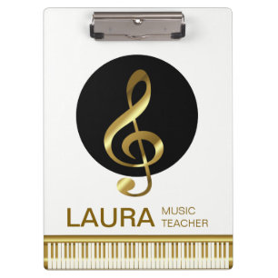 Music Teacher Gold Piano Keyboard Musician DJ Clipboard
