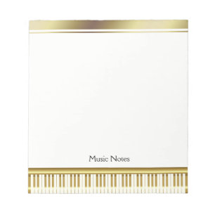 Music Teacher Gold Piano Keyboard Musician DJ Notepad