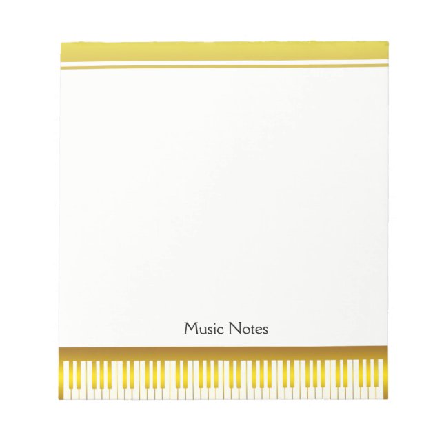 Music Teacher Gold Piano Keyboard Musician DJ Notepad (Front)