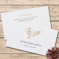 Music Teacher Gold Treble Clef Modern White