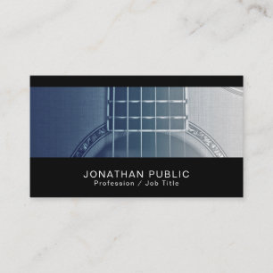 Music Teacher Guitar Lessons Premium Linen Luxury Business Card