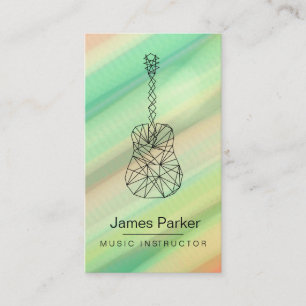 Music Teacher Guitar Logo Minimalist Musician Business Card