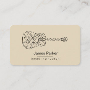 Music Teacher Guitar Logo Minimalist Musician Business Card