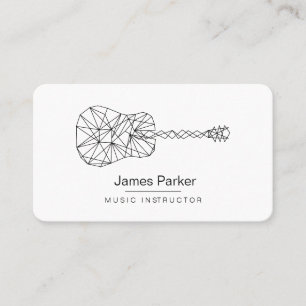 Music Teacher Guitar Logo Minimalist Musician Business Card