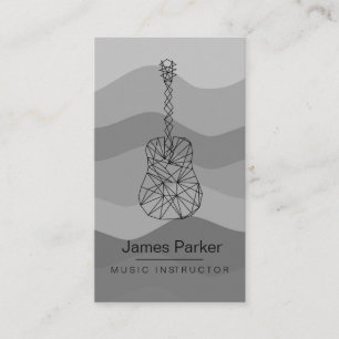 Music Teacher Guitar Logo Minimalist Musician Business Card
