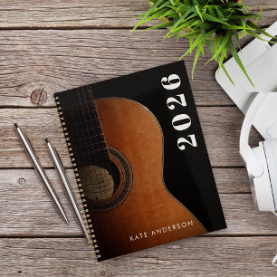 Music Teacher Guitar Musician Modern Photo 2026 Planner