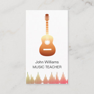 Music Teacher Guitar Musician Rose Gold Elegant    Business Card