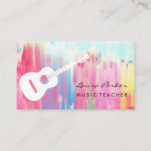 Music Teacher Guitar Player instrument Paint Art Business Card
