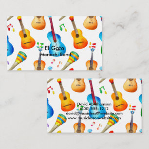 Music Teacher Guitar Teacher Mariachi Band Business Card
