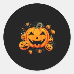 Music Teacher Halloween Fall Pumpkin  Classic Round Sticker