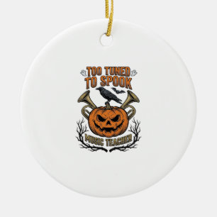 Music Teacher Halloween Pumpkin Engraving Shirt De Ceramic Tree Decoration