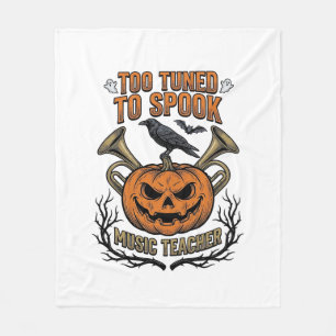 Music Teacher Halloween Pumpkin Engraving Shirt De Fleece Blanket