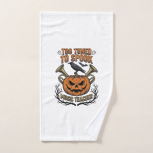 Music Teacher Halloween Pumpkin Engraving Shirt De Hand Towel