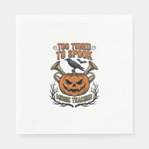 Music Teacher Halloween Pumpkin Engraving Shirt De Napkin