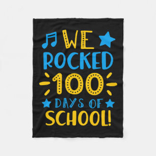 Music Teacher - Happy 100th Day Of School We Rocke Fleece Blanket