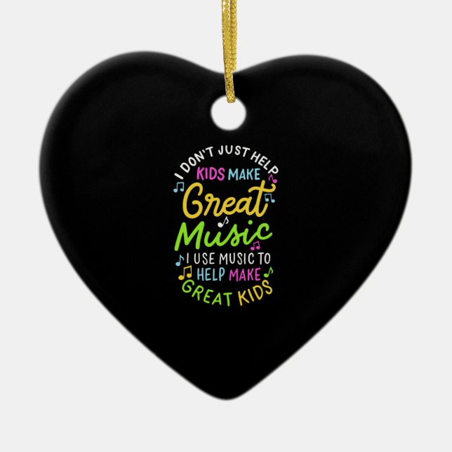 Music Teacher - Help Kids Make Music Gift Ceramic Tree Decoration (Front)