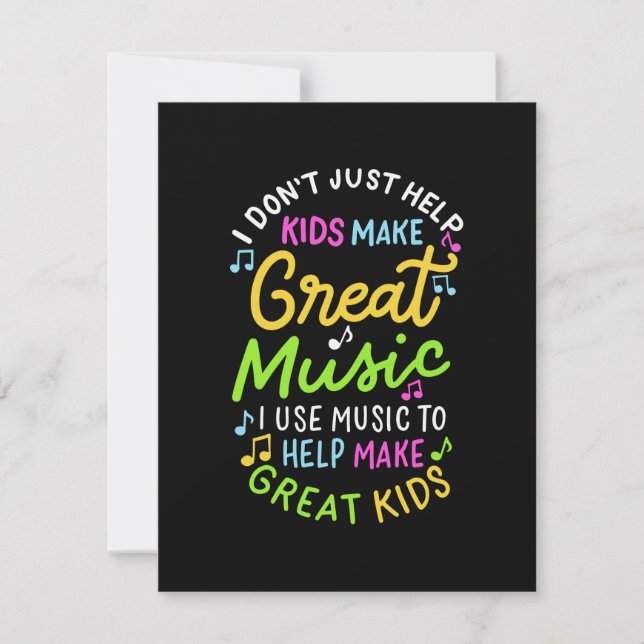 Music Teacher - Help Kids Make Music Gift Holiday Card (Front)