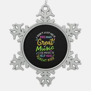 Music Teacher - Help Kids Make Music Gift Snowflake Pewter Christmas Ornament