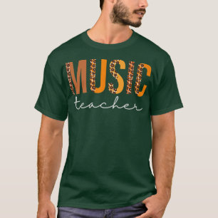 Music Teacher leopard Squad Cute Fall Autumn Thank T-Shirt