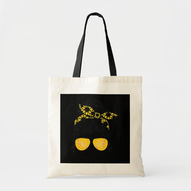 Music Teacher Messy Bun Life Glasses And Hair Tote Bag (Front)