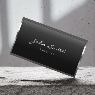 Music Teacher Modern Metal Framed Business Card