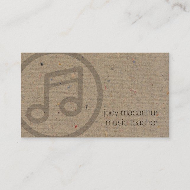 Music Teacher Music Note Icon Musician Business Card (Front)