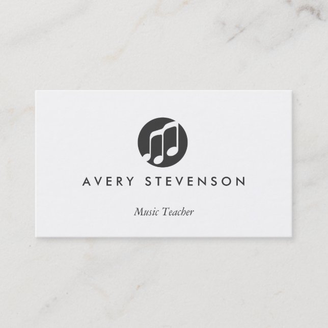 Music Teacher, Music Notes, Musician Business Card (Front)