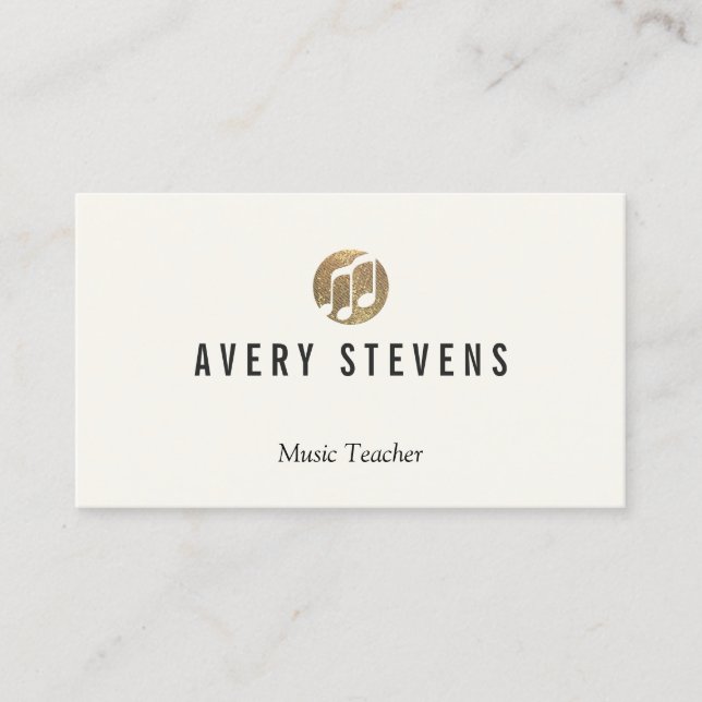 Music Teacher, Music Notes, Musician Business Card (Front)