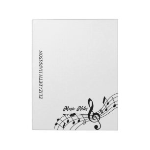 Music Teacher Music Notes Treble Clef Notepad