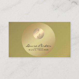 Music Teacher Musical Note Gold Musician Business Card