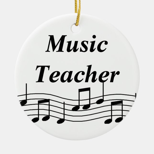 Music Teacher Musical Notes Ceramic Tree Decoration (Front)