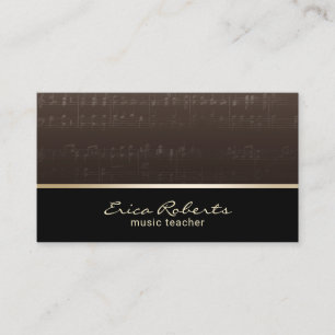 Music Teacher Musician Elegant Musical Business Card